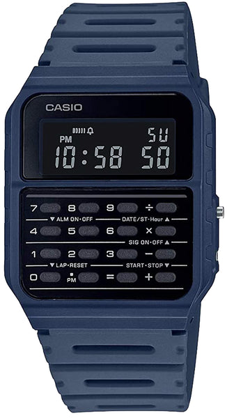 Casio 1980s Blue Calculator Watch CA-53WF-2BC Alarm Stopwatch New