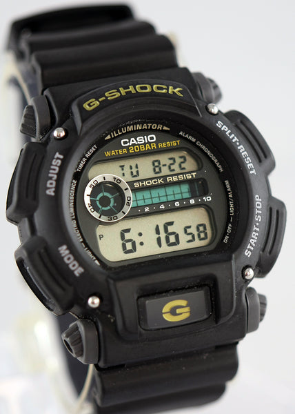 Casio DW 9052 1B Mens G Shock Chronograph Watch 200M WR Resin Black Sp Great Watches